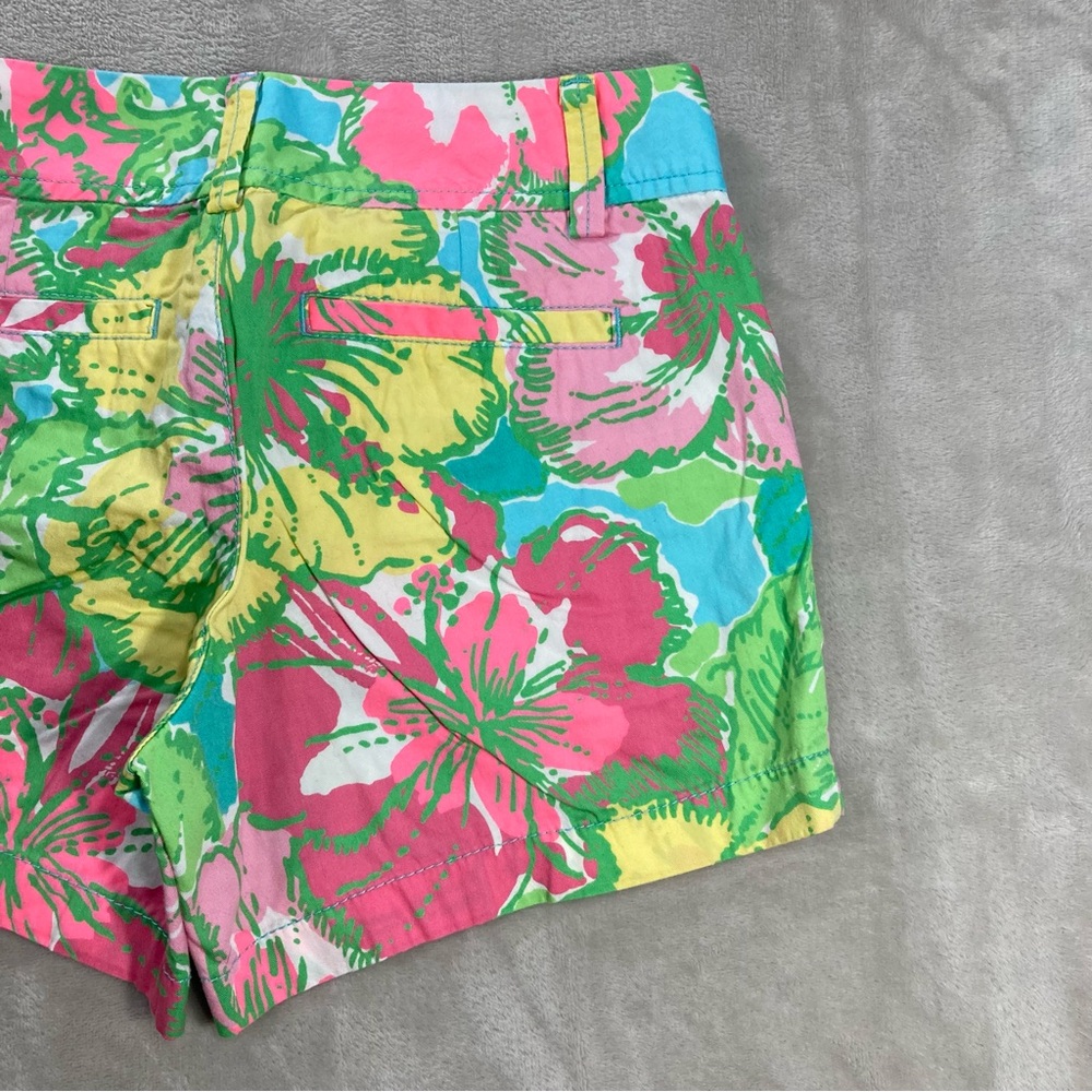 Lilly Pulitzer The Callahan Short Floral Green Pink Women's Sz 00 - Picture 7 of 14